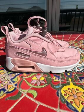 Nike Kids Pink and White Air Max Style Sneakers-Excee Airmax 90 11C